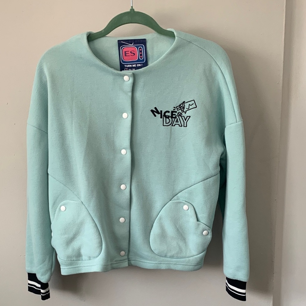 Vintage Mint Bomber Jacket
